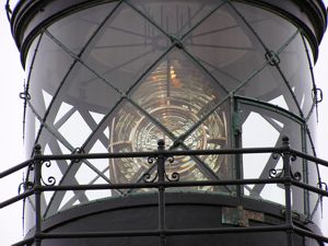 Point Cabrillo 7: the Fresnel lens of the Point Cabrillo lighthouse -- June 2004: photo by Sienna