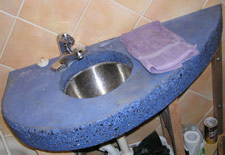 one of the concrete sinks in the new house: photo by Sienna