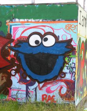 grafitti wall 9, Corvallis -- June 2004: photo by Sienna
