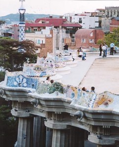 Gaudi's winding bench at Parc Guell