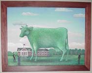 a painting at McMenamins Grand Lodge in Portland, OR -- the cow honors the agricultural roots of the building