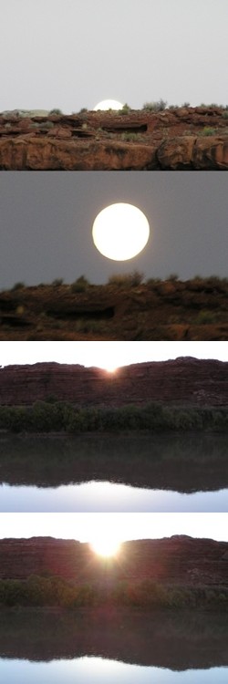 rise cycle: Camp Turks Head -- photos by Sienna, 26-27 September 2004 (moonrise #1, moonrise #8, sunrise 1, sunrise 2)
