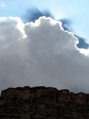 cloud light -- photo by Sienna M Potts, Green River, Canyonlands, Utah, 27 September 2005
