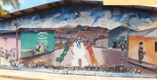 A mural honoring the sisterhoods between Santo Tomas with Olympia, Washington