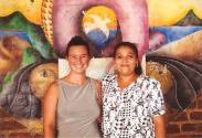 Sienna with her teacher in San Juan del Sur, Nicaragua